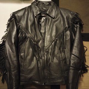 women's leather fringe jacket